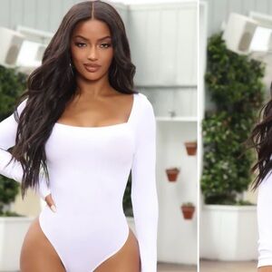 Fashionnova white body suit. Square neck. Never worn